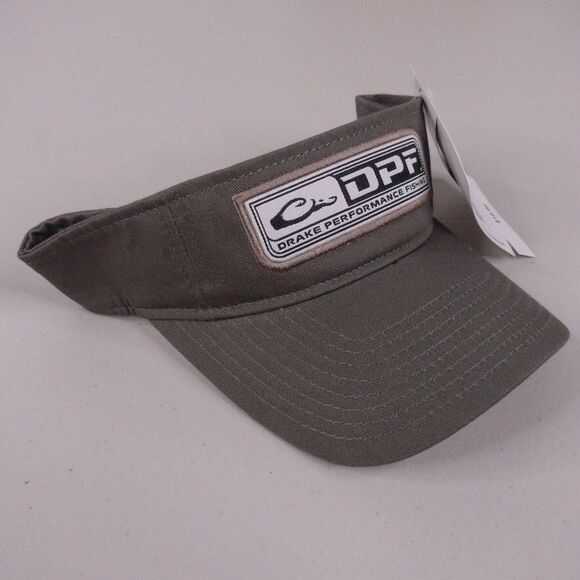 Drake DPF Fishing Logo Visor Olive Cotton Twill Low Profile Hat Cap NWT Outdoors - Picture 3 of 8